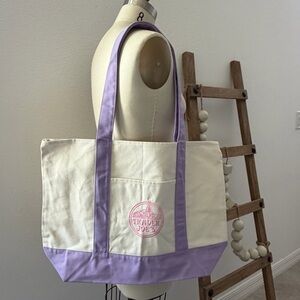 2026! Trader Joe's Limited Edition Lavender Canvas 1pc Large Tote Bag Only